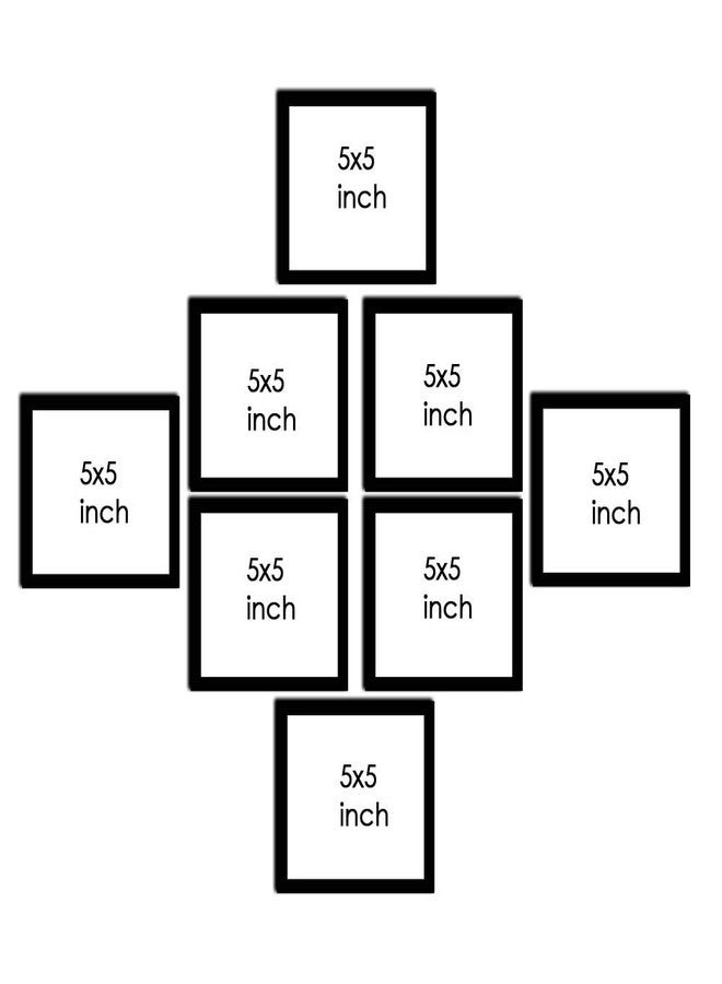 i2 Frames 8 Individual Wall Hanging Collage Photo Frames Black with 5x5 Inchs - Image 3